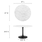 Lippa Round Faux Marble Dining Table by Modway