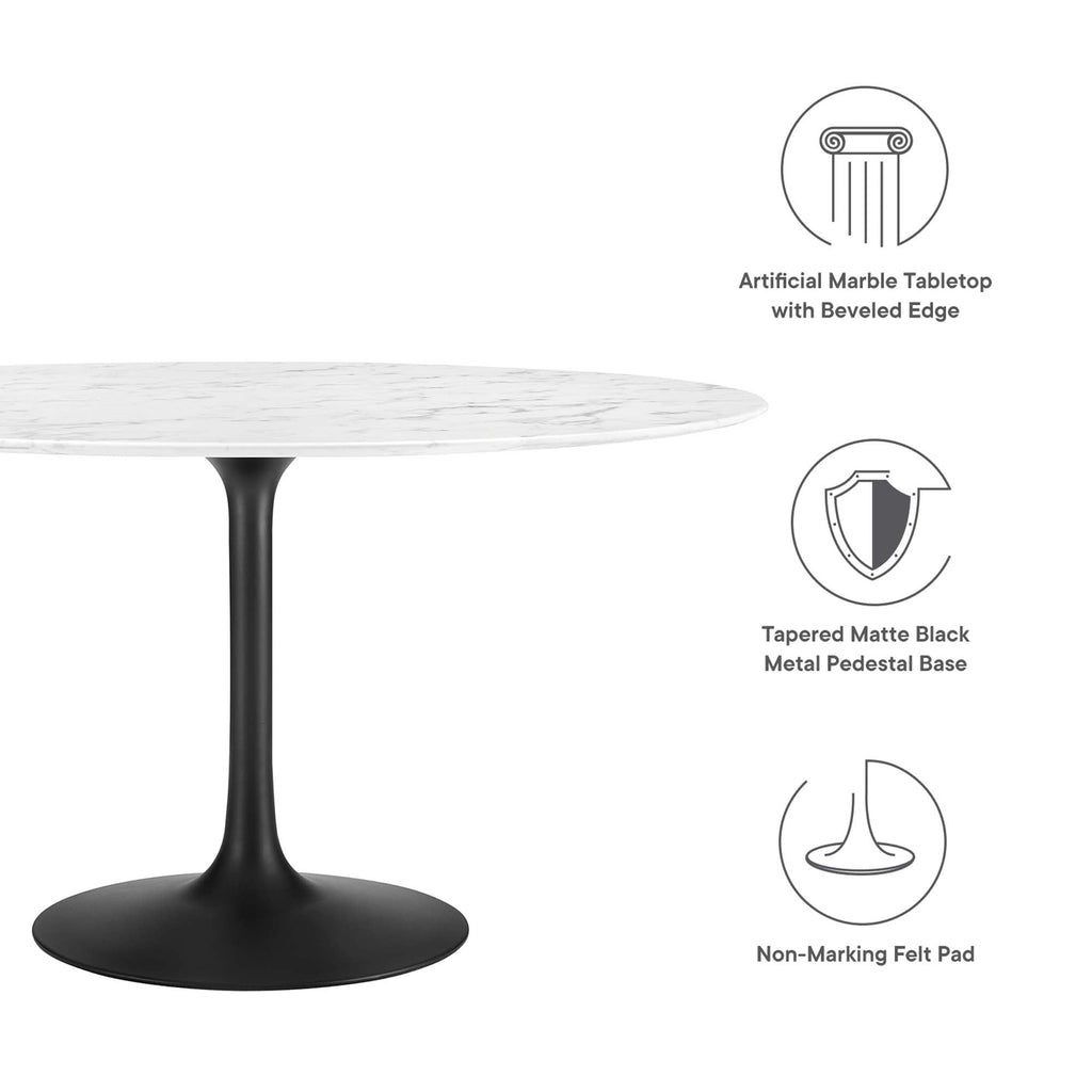 Lippa Round Faux Marble Dining Table by Modway