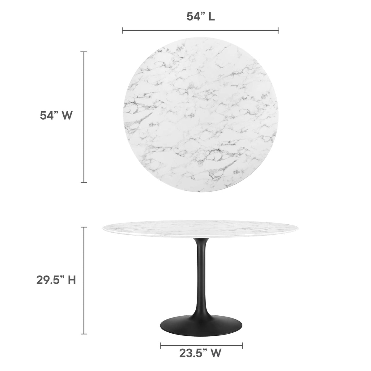 Lippa Round Faux Marble Dining Table by Modway
