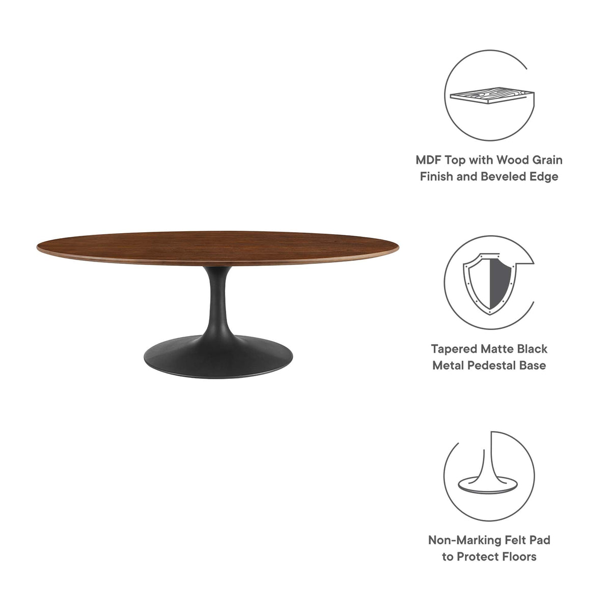 Lippa Oval Wood Coffee Table by Modway