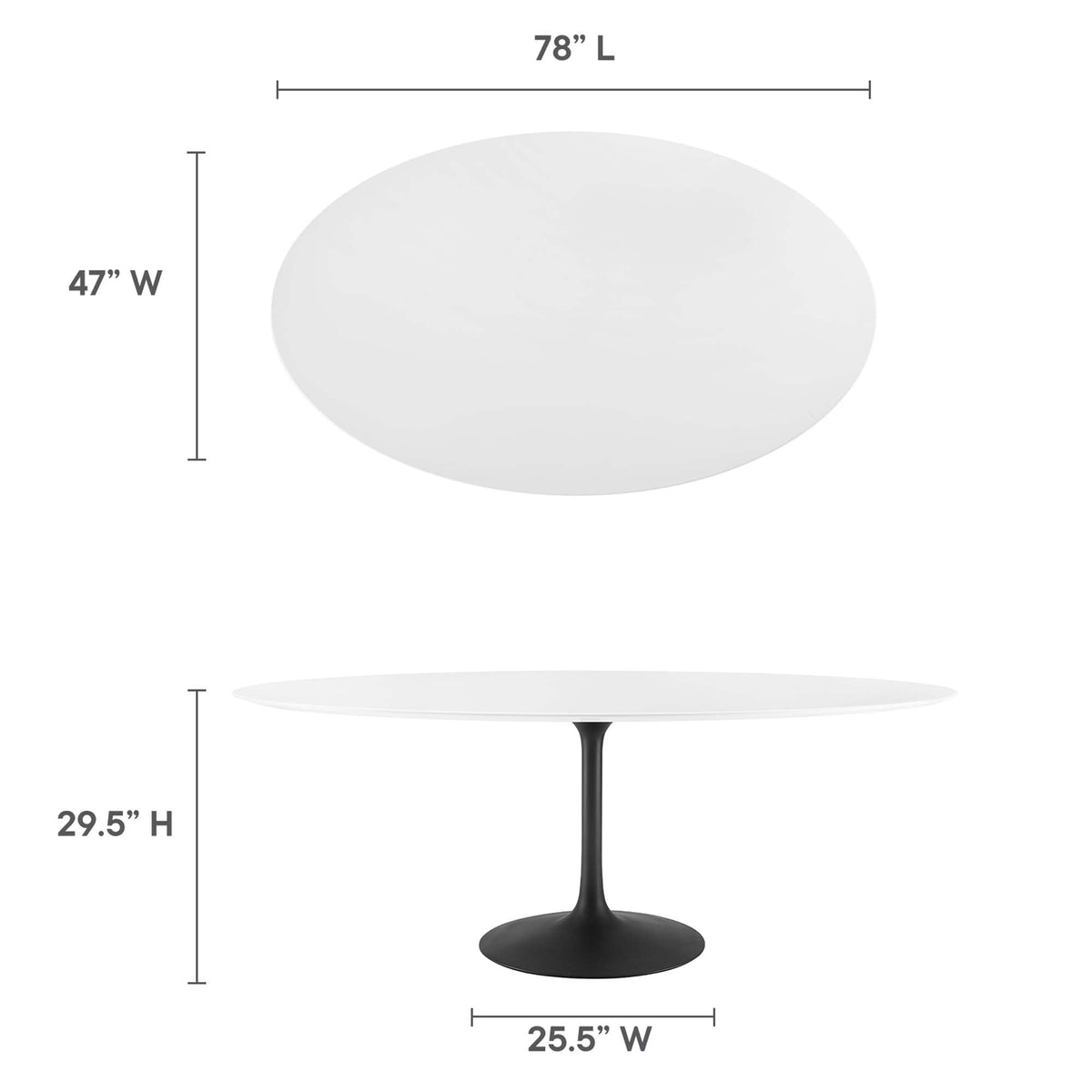 Lippa 78" Oval Wood Dining Table by Modway - EEI-3540