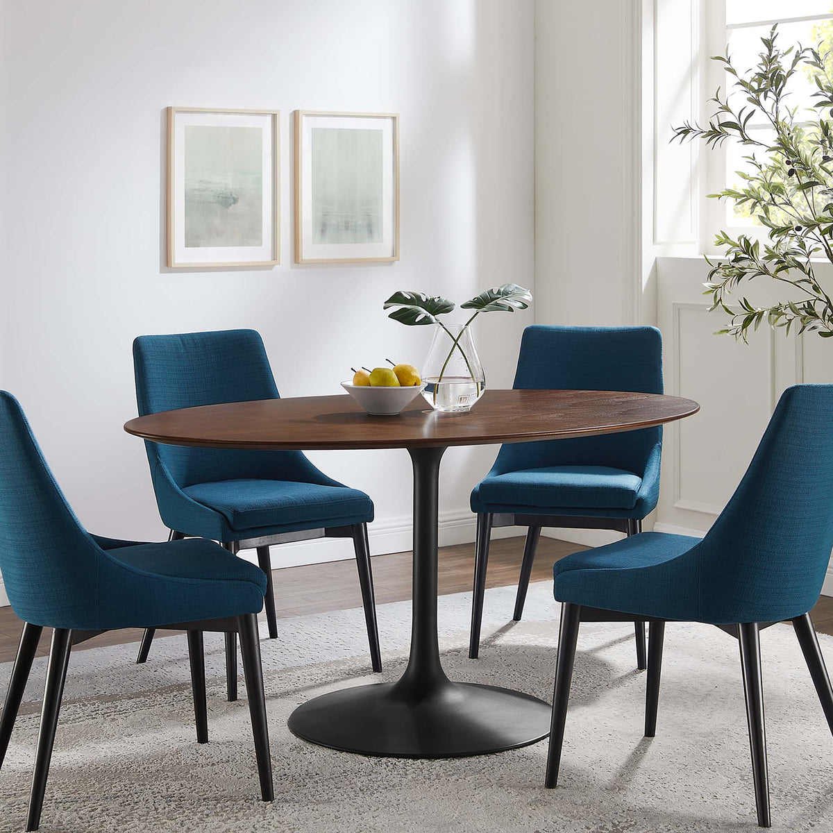 Lippa Oval Walnut Wood Dining Table by Modway