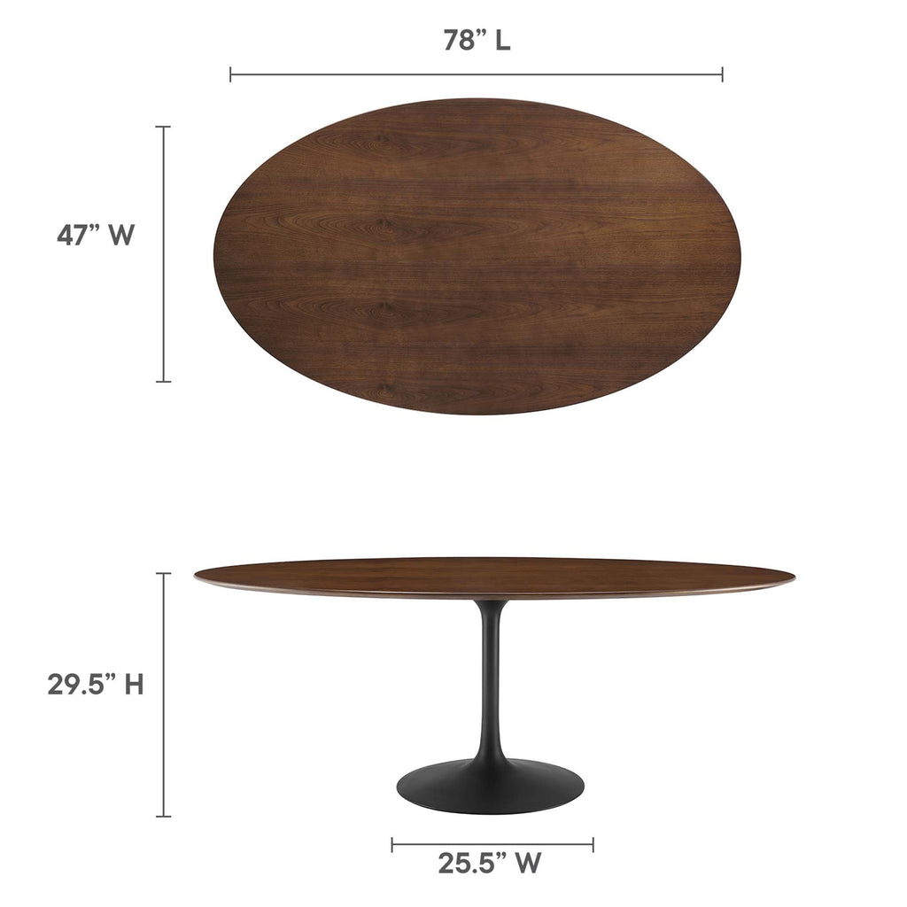 Lippa Oval Walnut Wood Dining Table by Modway