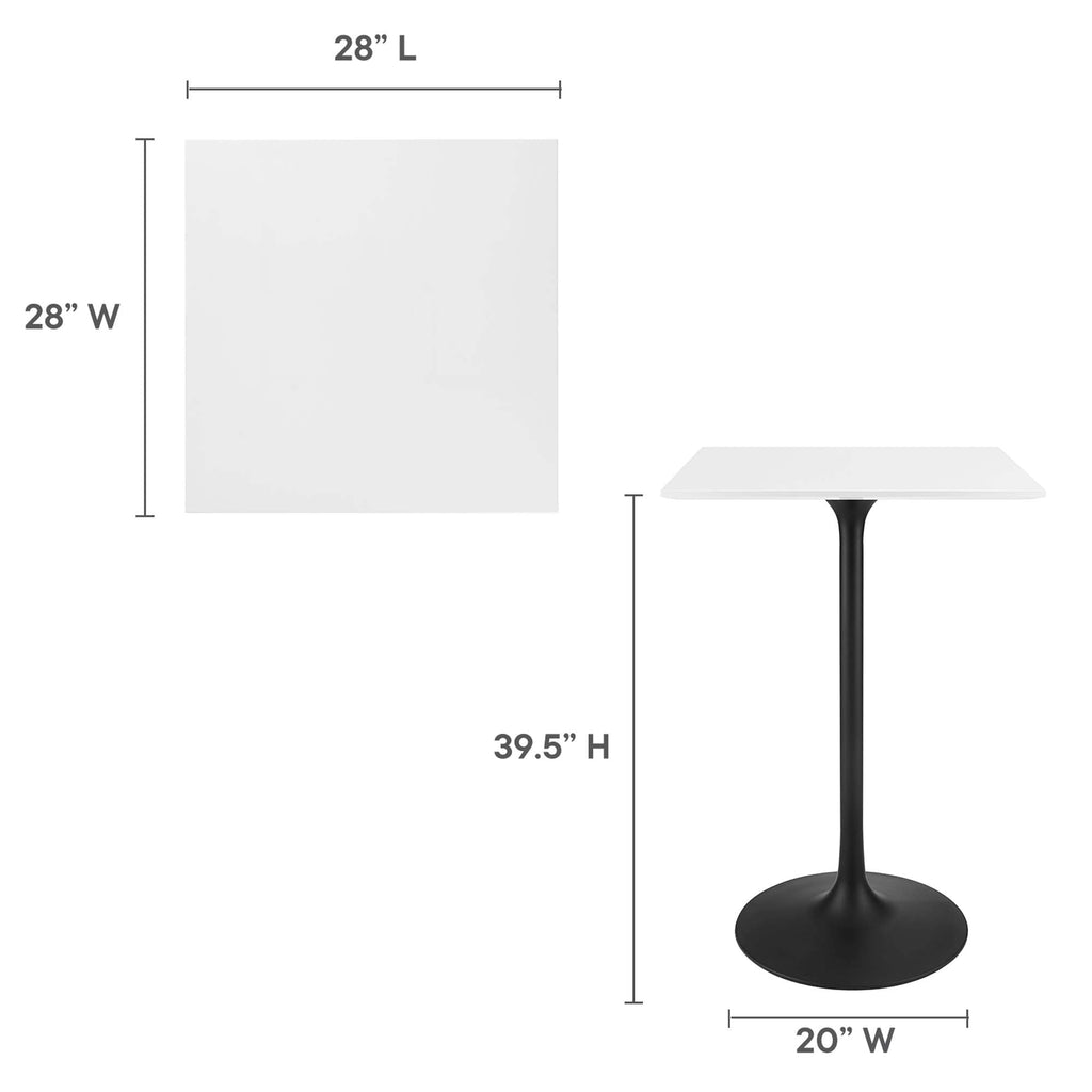 Lippa 28" Square Wood Bar Table by Modway - EEI-3546