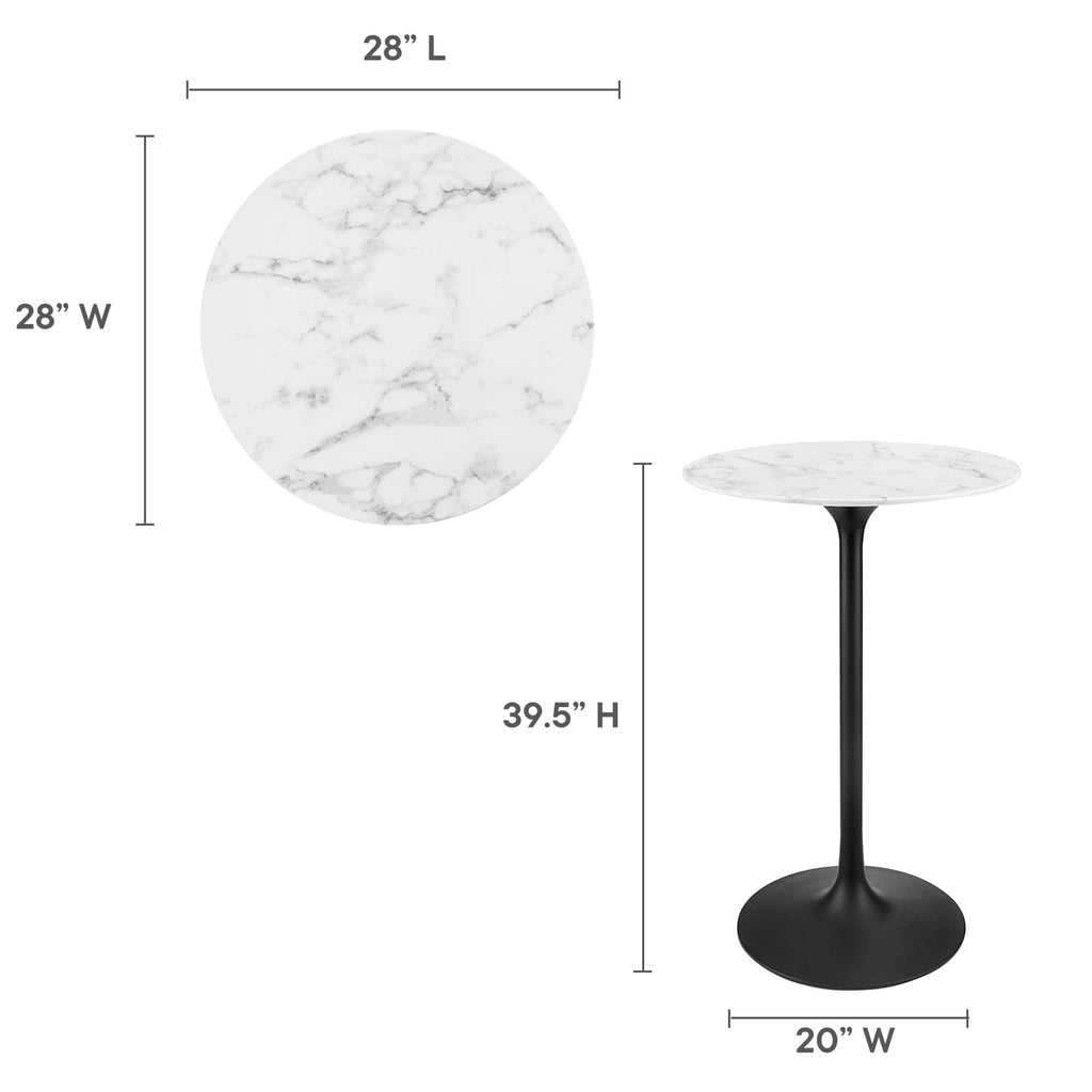 Lippa Round Faux Marble Bar Table by Modway