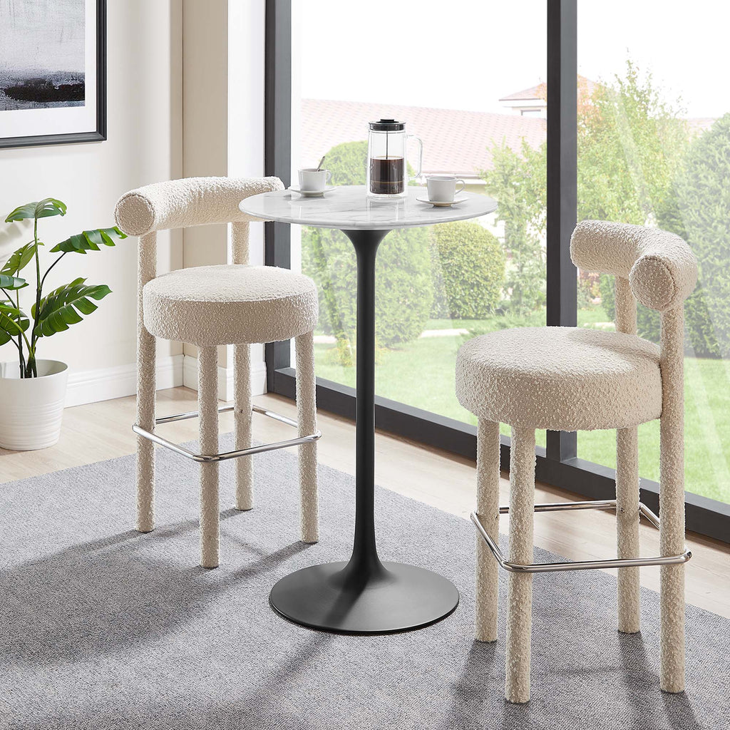 Lippa Round Faux Marble Bar Table by Modway