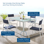 Raleigh 5 Piece Outdoor Patio Aluminum Dining Set by Modway