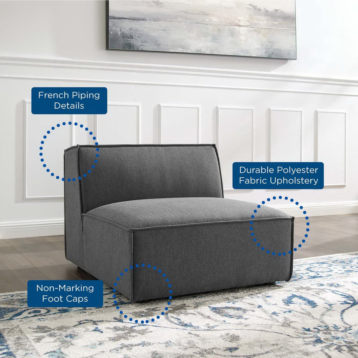 Restore Sectional Sofa Armless Chair by Modway