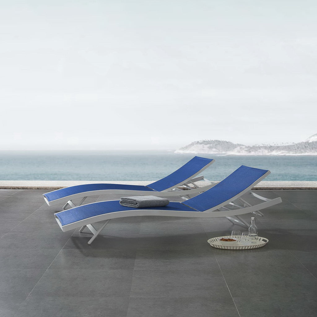 Glimpse Outdoor Patio Mesh Chaise Lounge Set of 2 by Modway