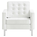 Loft Tufted Vegan Leather Armchairs Set of 2 by Modway