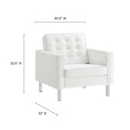 Loft Tufted Vegan Leather Armchairs Set of 2 by Modway