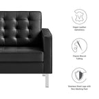 Loft Tufted Upholstered Faux Leather Sofa and Armchair Set by Modway