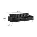 Loft Tufted Upholstered Faux Leather Sofa and Armchair Set by Modway