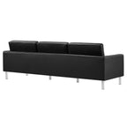Loft Tufted Upholstered Faux Leather Sofa and Armchair Set by Modway