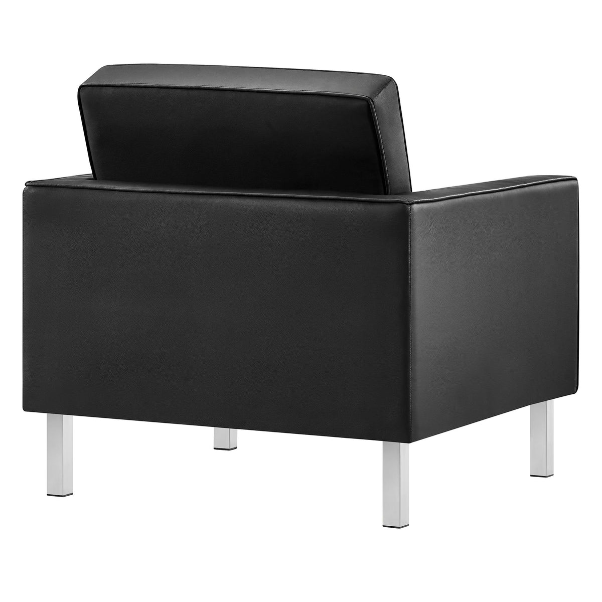 Loft Tufted Upholstered Faux Leather Sofa and Armchair Set by Modway