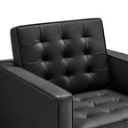 Loft Tufted Upholstered Faux Leather Sofa and Armchair Set by Modway