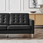 Loft Tufted Upholstered Faux Leather Sofa and Armchair Set by Modway