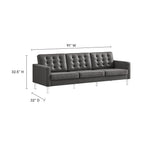 Loft Tufted Upholstered Faux Leather Sofa and Armchair Set by Modway