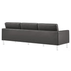 Loft Tufted Upholstered Faux Leather Sofa and Armchair Set by Modway