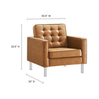 Loft Tufted Upholstered Faux Leather Sofa and Armchair Set by Modway