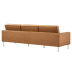 Loft Tufted Upholstered Faux Leather Sofa and Armchair Set by Modway