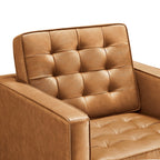 Loft Tufted Upholstered Faux Leather Sofa and Armchair Set by Modway