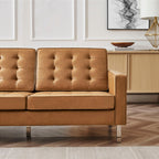 Loft Tufted Upholstered Faux Leather Sofa and Armchair Set by Modway