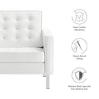 Loft Tufted Upholstered Faux Leather Sofa and Armchair Set by Modway