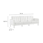 Loft Tufted Upholstered Faux Leather Sofa and Armchair Set by Modway