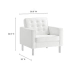 Loft Tufted Upholstered Faux Leather Sofa and Armchair Set by Modway