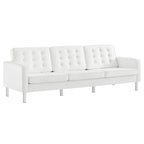 Loft Tufted Upholstered Faux Leather Sofa and Armchair Set by Modway