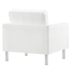 Loft Tufted Upholstered Faux Leather Sofa and Armchair Set by Modway