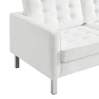 Loft Tufted Upholstered Faux Leather Sofa and Armchair Set by Modway