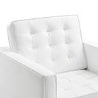 Loft Tufted Upholstered Faux Leather Sofa and Armchair Set by Modway