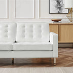Loft Tufted Upholstered Faux Leather Sofa and Armchair Set by Modway