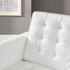 Loft Tufted Upholstered Faux Leather Sofa and Armchair Set by Modway