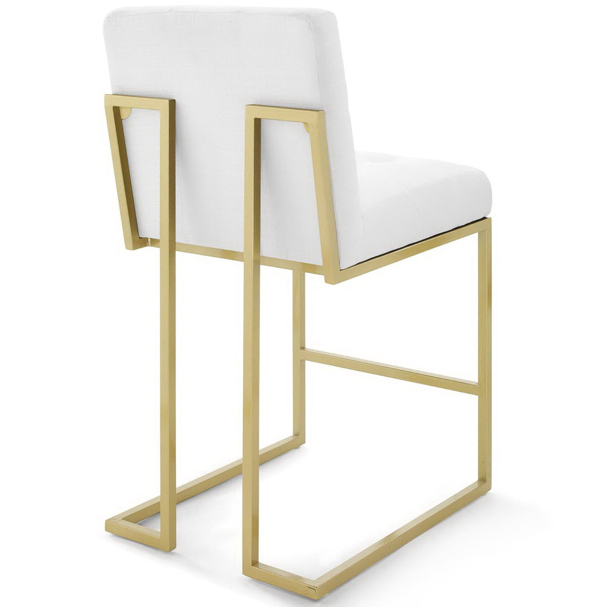 Privy Gold Stainless Steel Upholstered Fabric Counter Stool Set of 2 by Modway