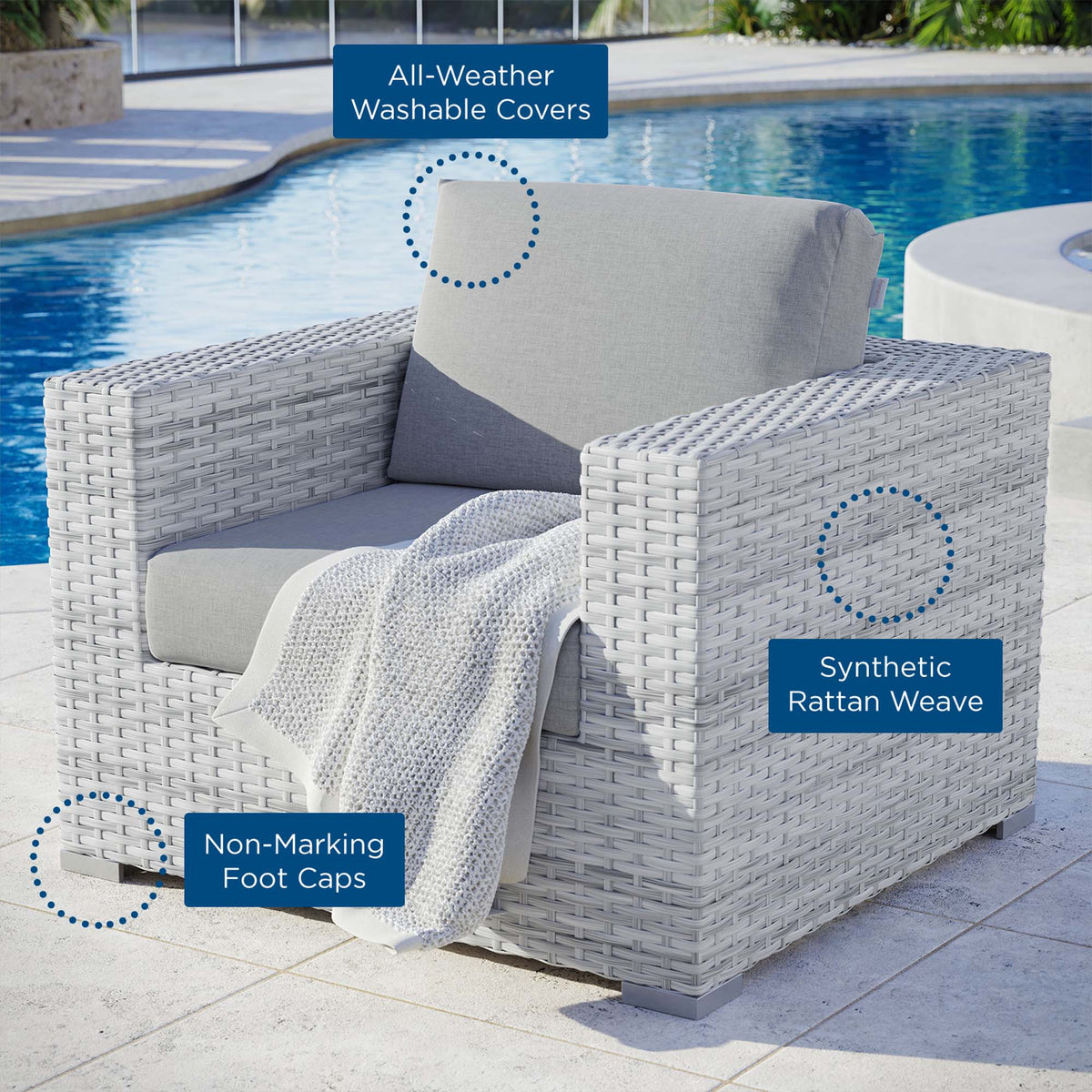 Convene Outdoor Patio Armchair by Modway