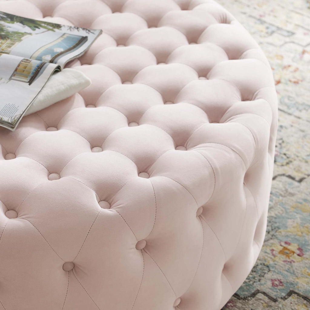 Ensconce Tufted Performance Velvet Round Ottoman by Modway