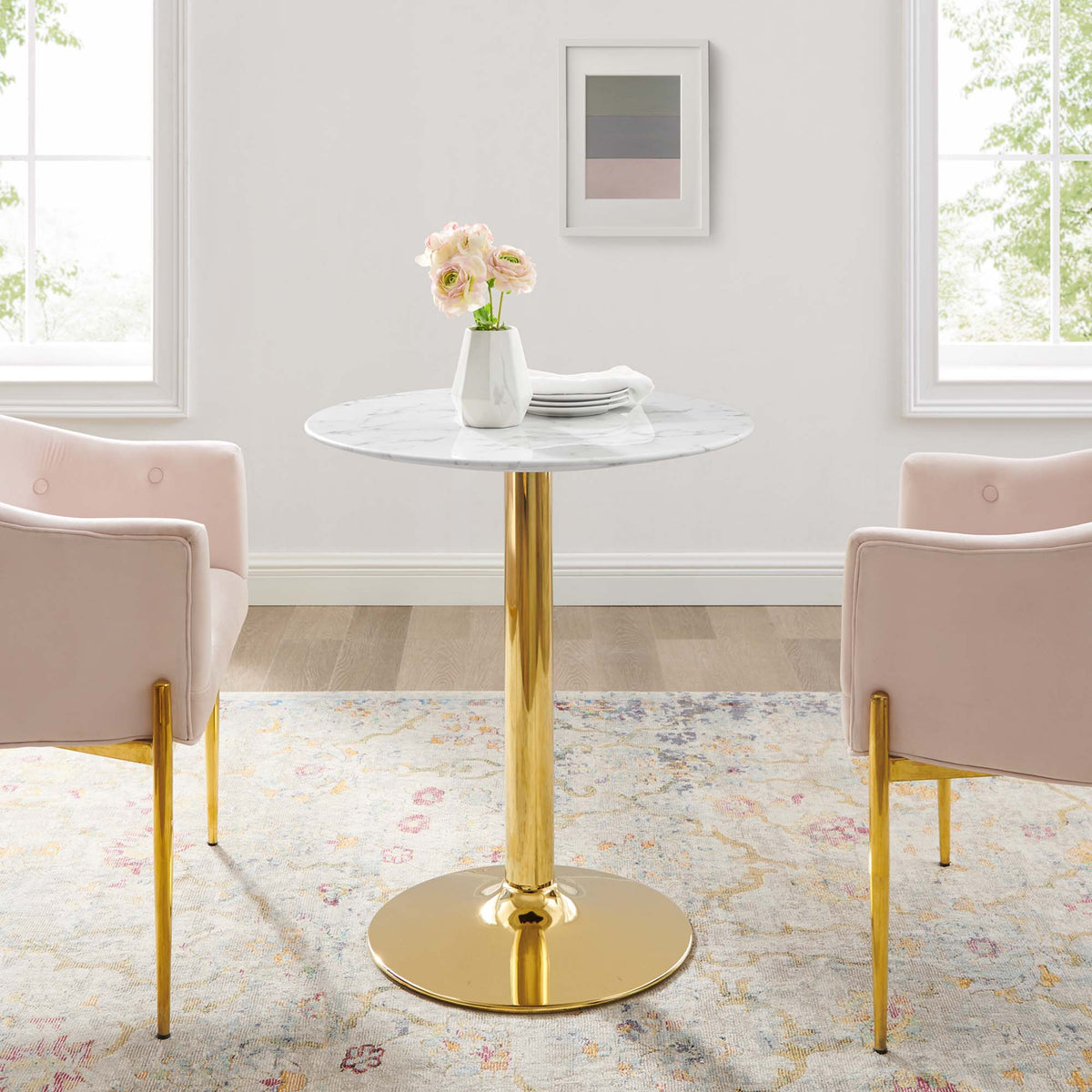 Verne Artificial Marble Dining Table by Modway