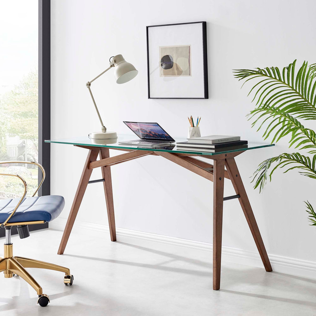 Steadfast Glass Top Office Desk by Modway