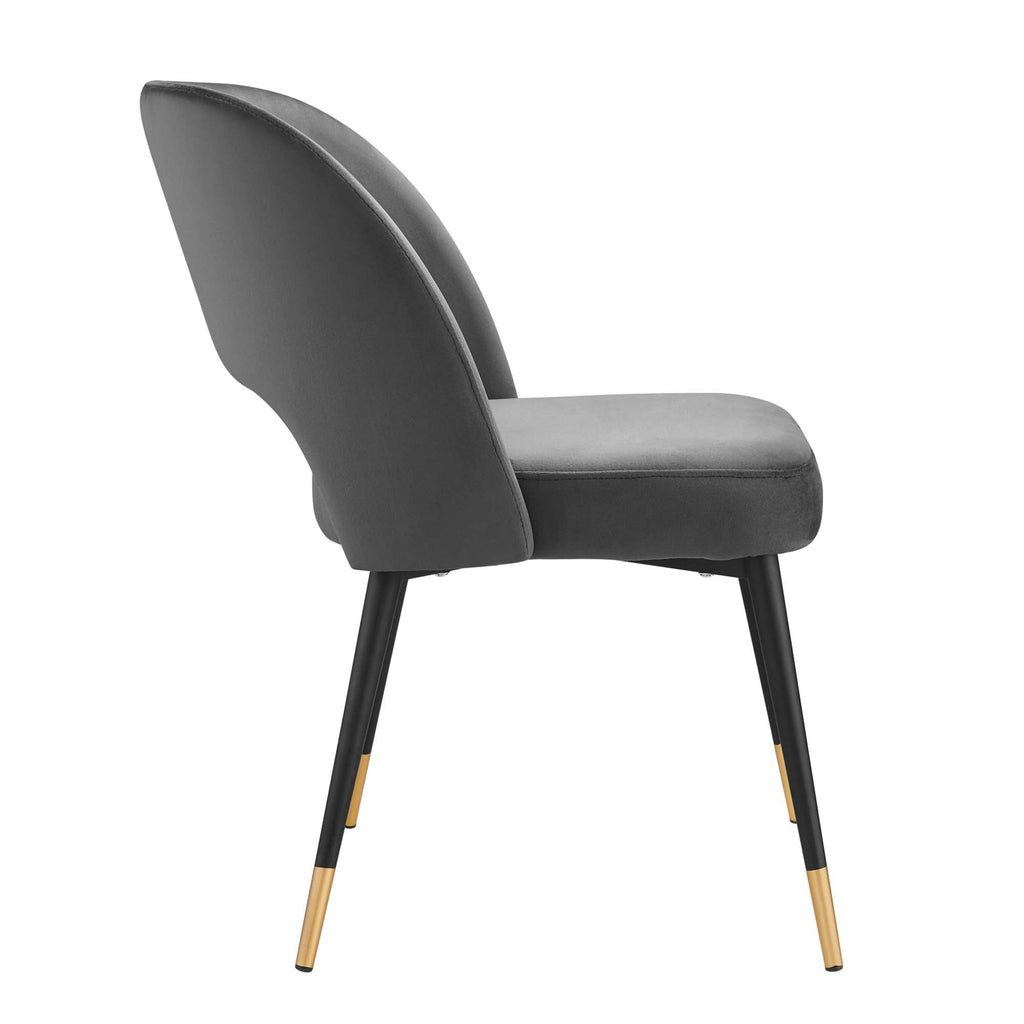 Rouse Performance Velvet Dining Side Chairs Set of 2 by Modway