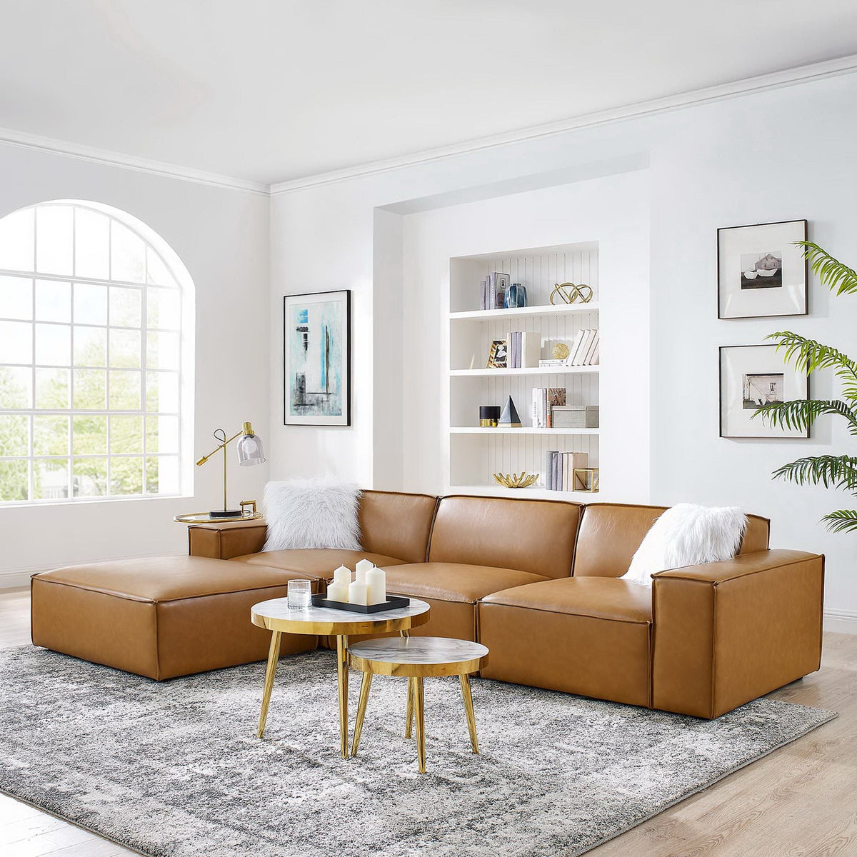 Restore 4-Piece Vegan Leather Sectional Sofa by Modway