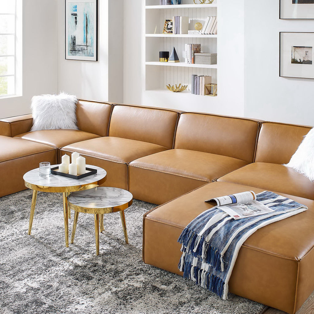 Restore 6-Piece Vegan Leather Sectional Sofa by Modway - EEI-4713