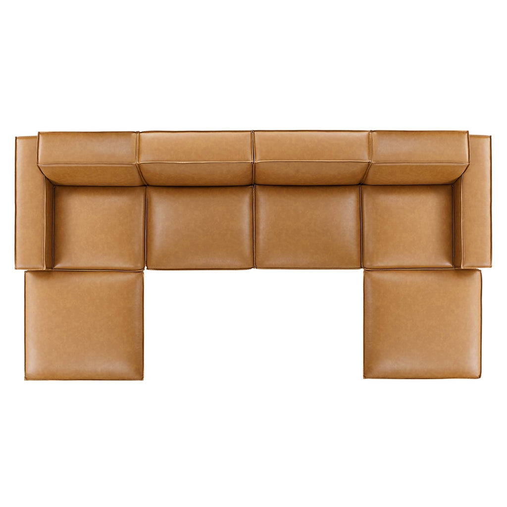 Restore 6-Piece Vegan Leather Sectional Sofa by Modway - EEI-4713