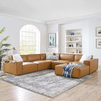 Restore 6-Piece Vegan Leather Sectional Sofa by Modway - EEI-4714
