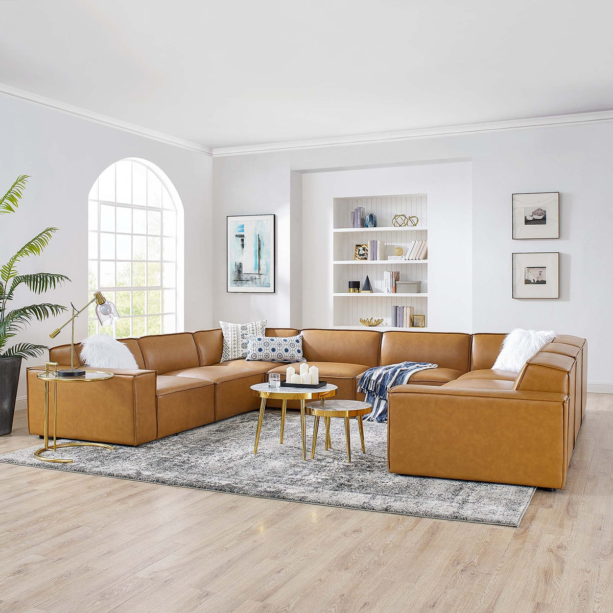 Restore 8-Piece Vegan Leather Sectional Sofa by Modway