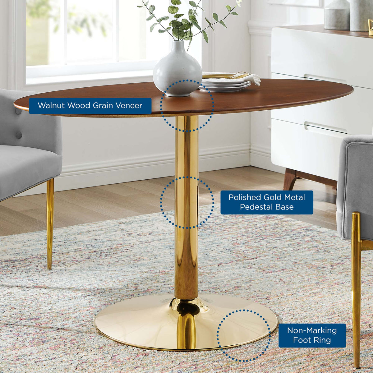 Verne Oval Dining Table by Modway