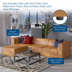Mingle Vegan Leather Sofa and Ottoman Set by Modway