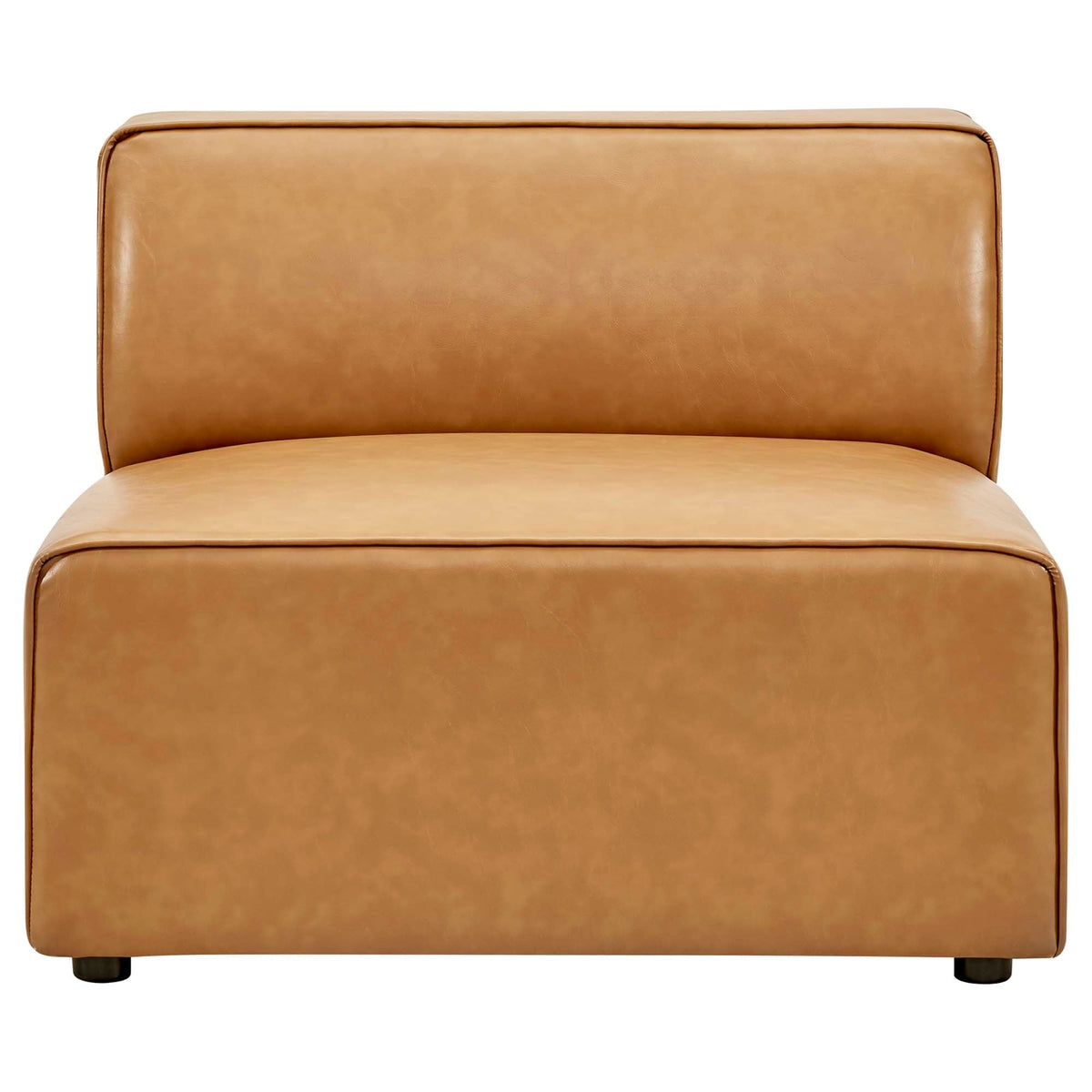 Mingle 7-Piece Vegan Leather Sectional Sofa by Modway - Tan / White (EEI-4798)